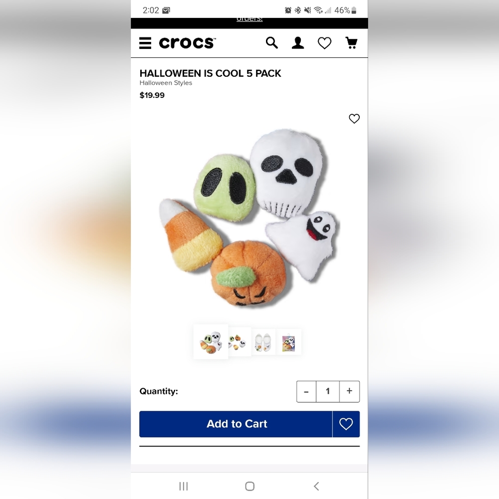 Halloween is Cool Croc stuffy Jibbitz - Picture 2 of 2